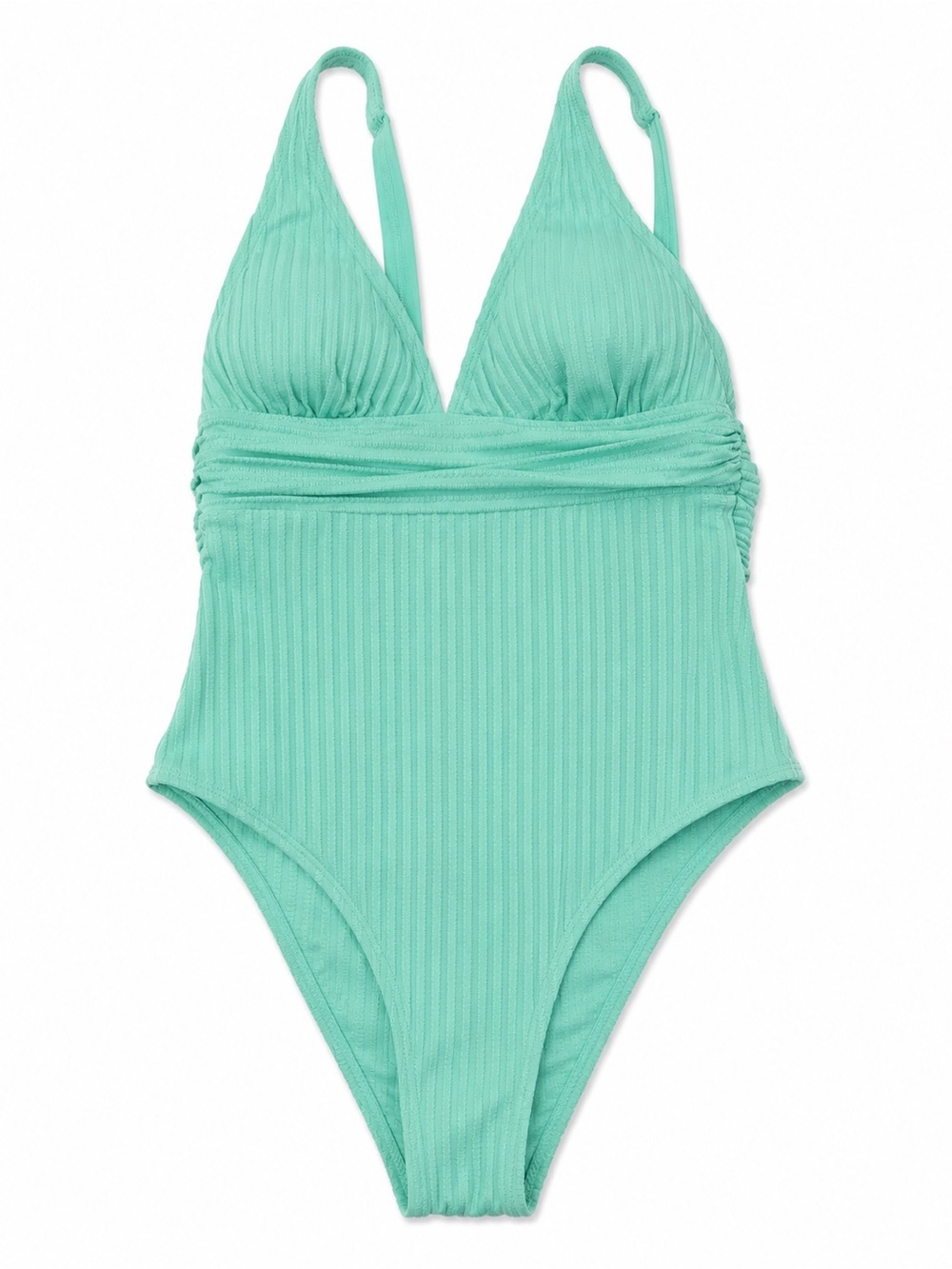 CUPSHE Mint Green Textured One-Piece Swimsuit Twist Back Cutout XS NWT